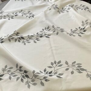 Laura Ashley Gray Leaf Pattern Tablecloth